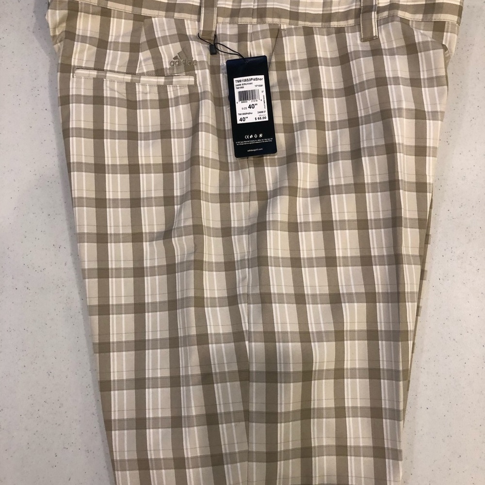 Adidas Golf Shorts Tan/White NWT Sz 40